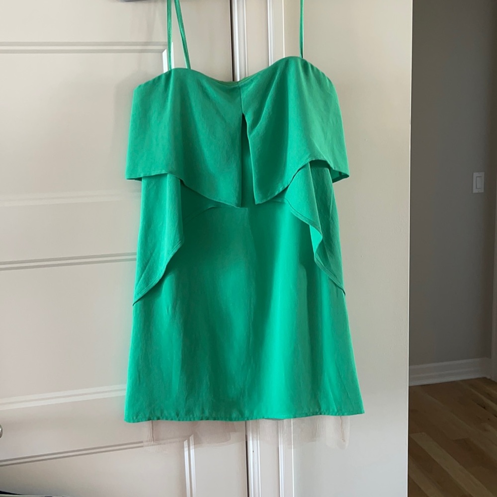 BCBG Silk Green Mini Dress size zero